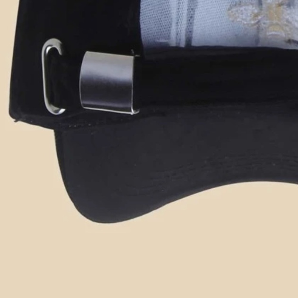 Queen Bee black embroidered cotton baseball cap - Picture 3 of 3